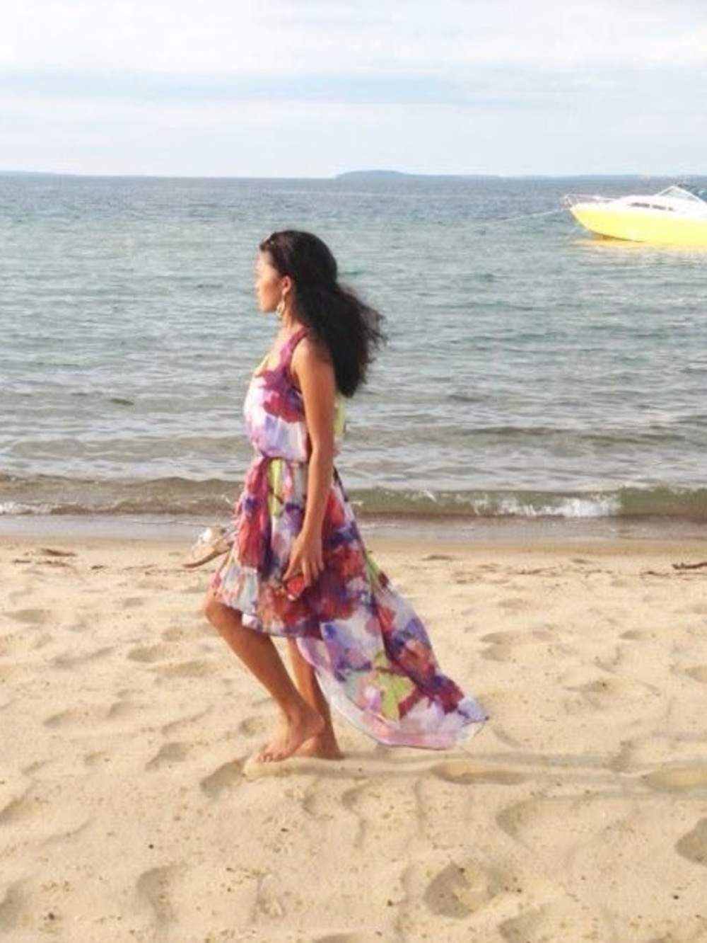 Guess Multicolor Floral High-Low Maxi Dress Preloved like new condition